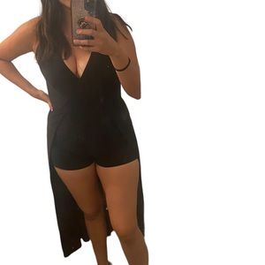 Black short dress jumpsuit